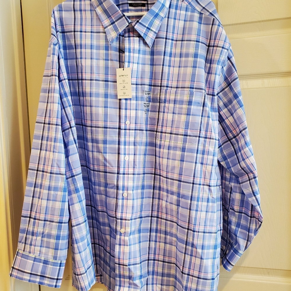 Men's Ralph Lauren 4XL Regular Ultra Flex Plaid Button Down Shirt